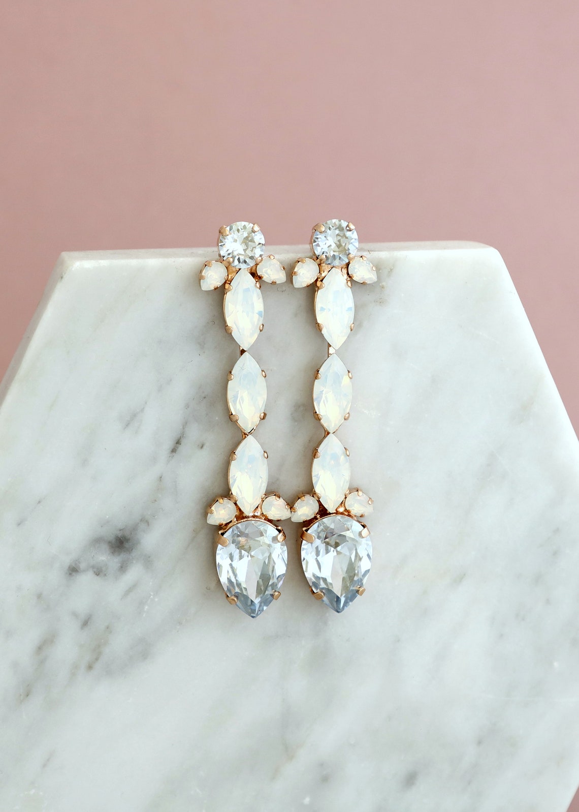 Dusty Blue Earrings Bridal Dusty Blue LONG Earrings Dusty Etsy