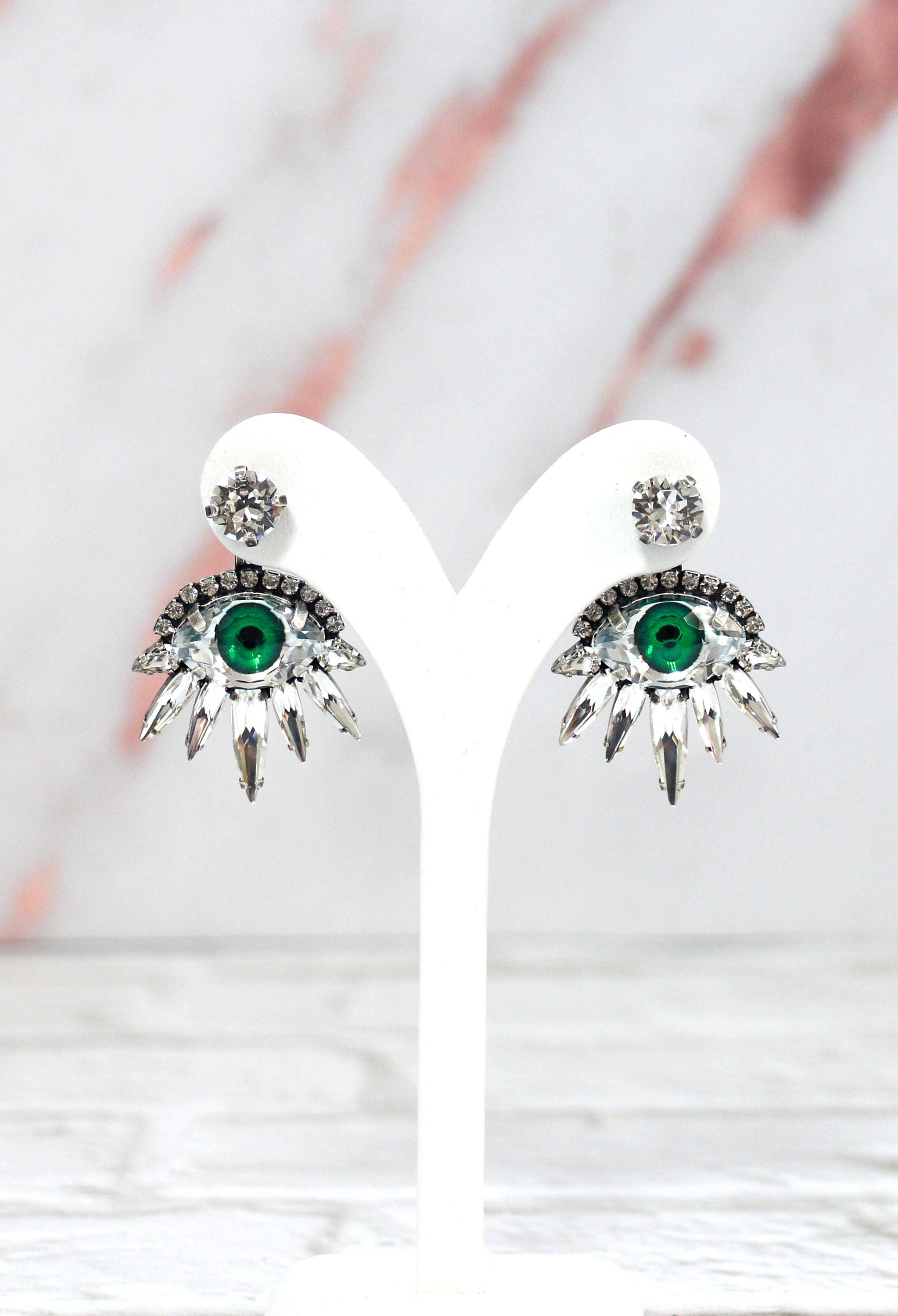 Eye Earrings Evil Eye Earrings Ear Jacket Ear Jacket Etsy