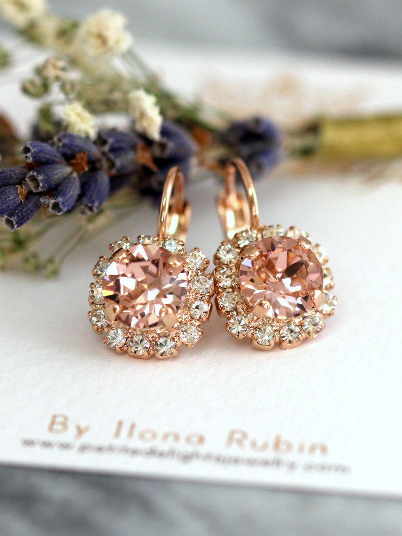 Blush Drop Earrings Rose Gold Blush Drop Earrings Etsy