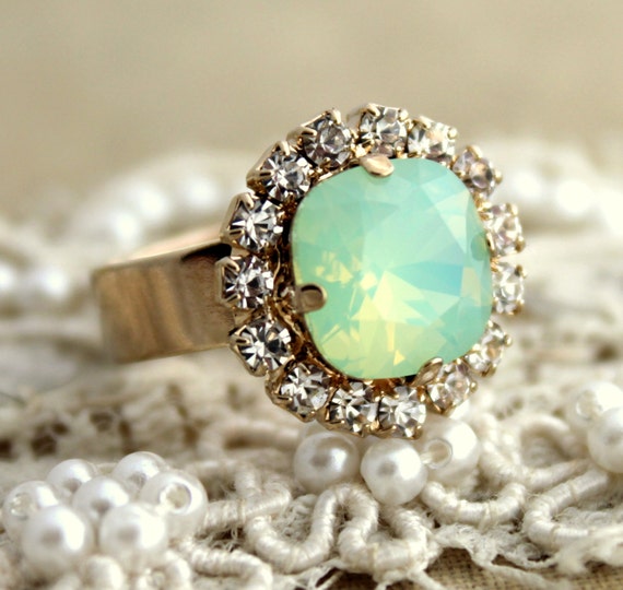 Anello menta anello Swarovski opale menta anello Swarovski