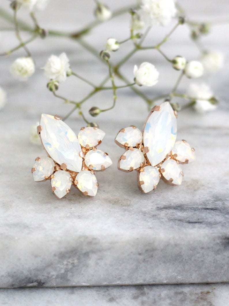 Bridal Earrings Opal Earrings Bridal Opal Earrings Etsy
