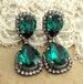 Emerald Chandelier Earrings,Emerald Statement Earrings,Emerald Bridal Chandelier,Silver Emerald Earrings,Emerald Swarovski  Earrings 