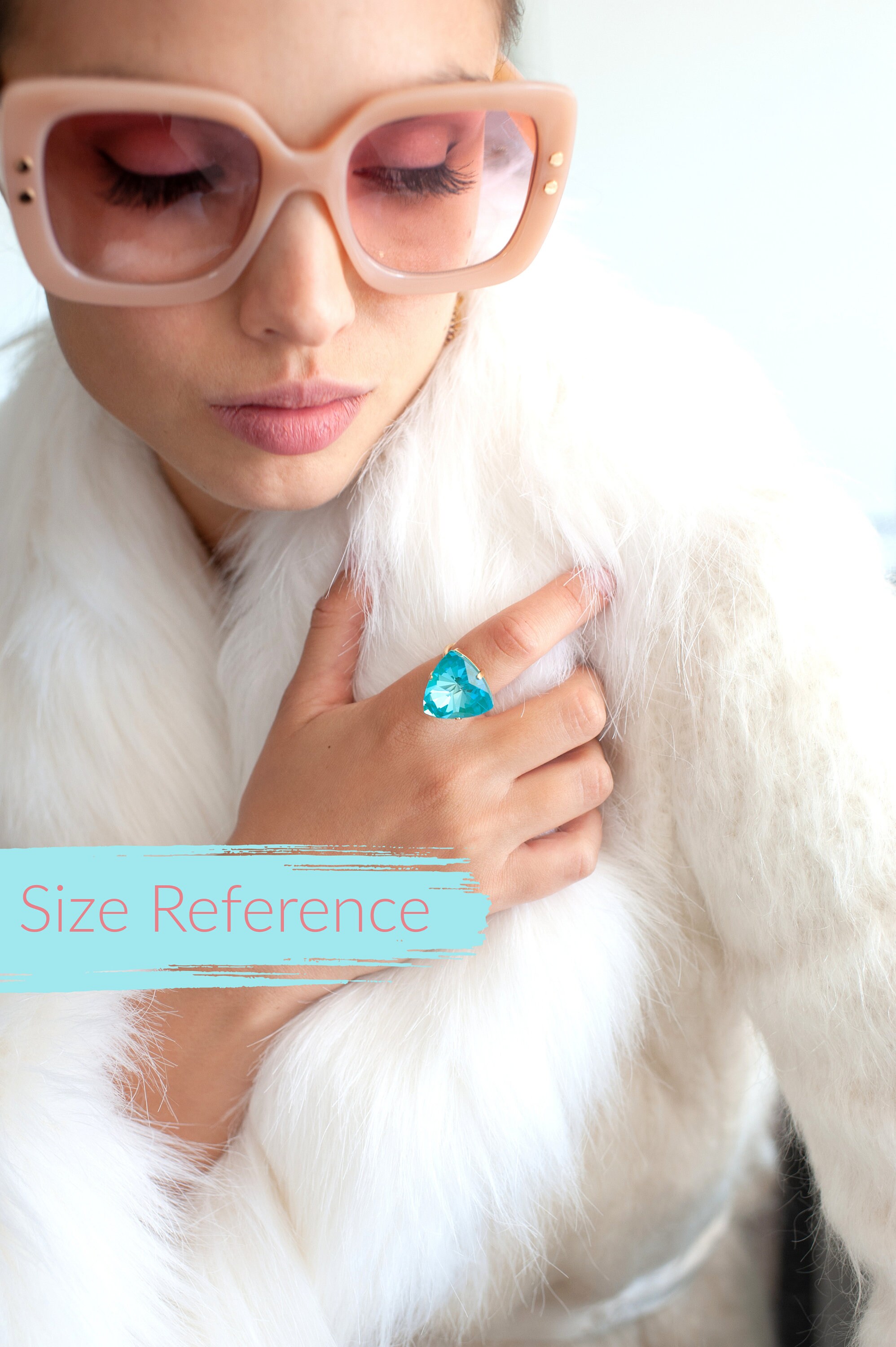 Cocktail Crystal Ring Statement Gold Purple Crystal Ring Etsy