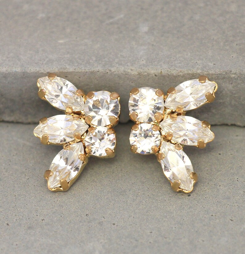 Bridal Crystal Stud Earrings Swarovski Crystal Earringsgift Etsy Israel