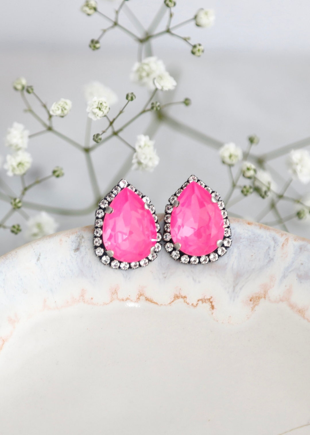 Neon Pink Jelly Earrings main image 1