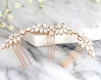 Bridal Hair Comb, Crystal Hair Comb, Hair Side Comb, Bridal Hair Accessories, Rose Gold Hair Comb,Bridal Silver Hair Comb, Bridal Jewelry