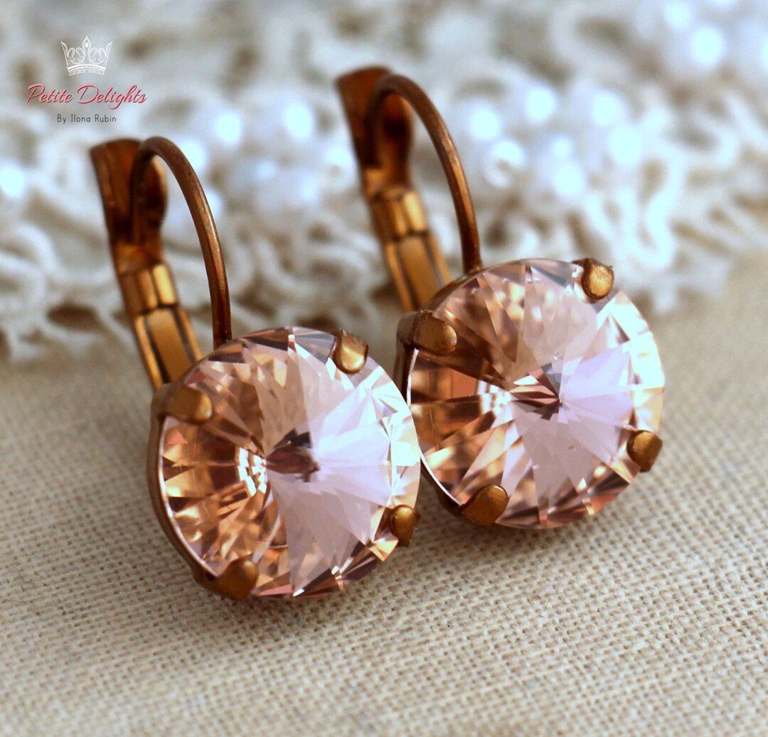Blush Earrings Bridesmaids Blush Earrings Blush Bridal Etsy