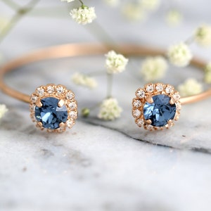 Marineblauwe armband, blauwe koninklijke bruidsarmband, roségouden bruidsarmband, armband gouden bruidsarmband, marineblauwe armband bruidsmeisjes