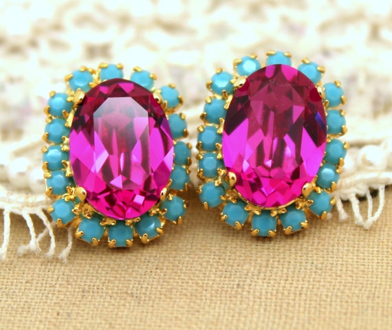 Pink clearance big earrings