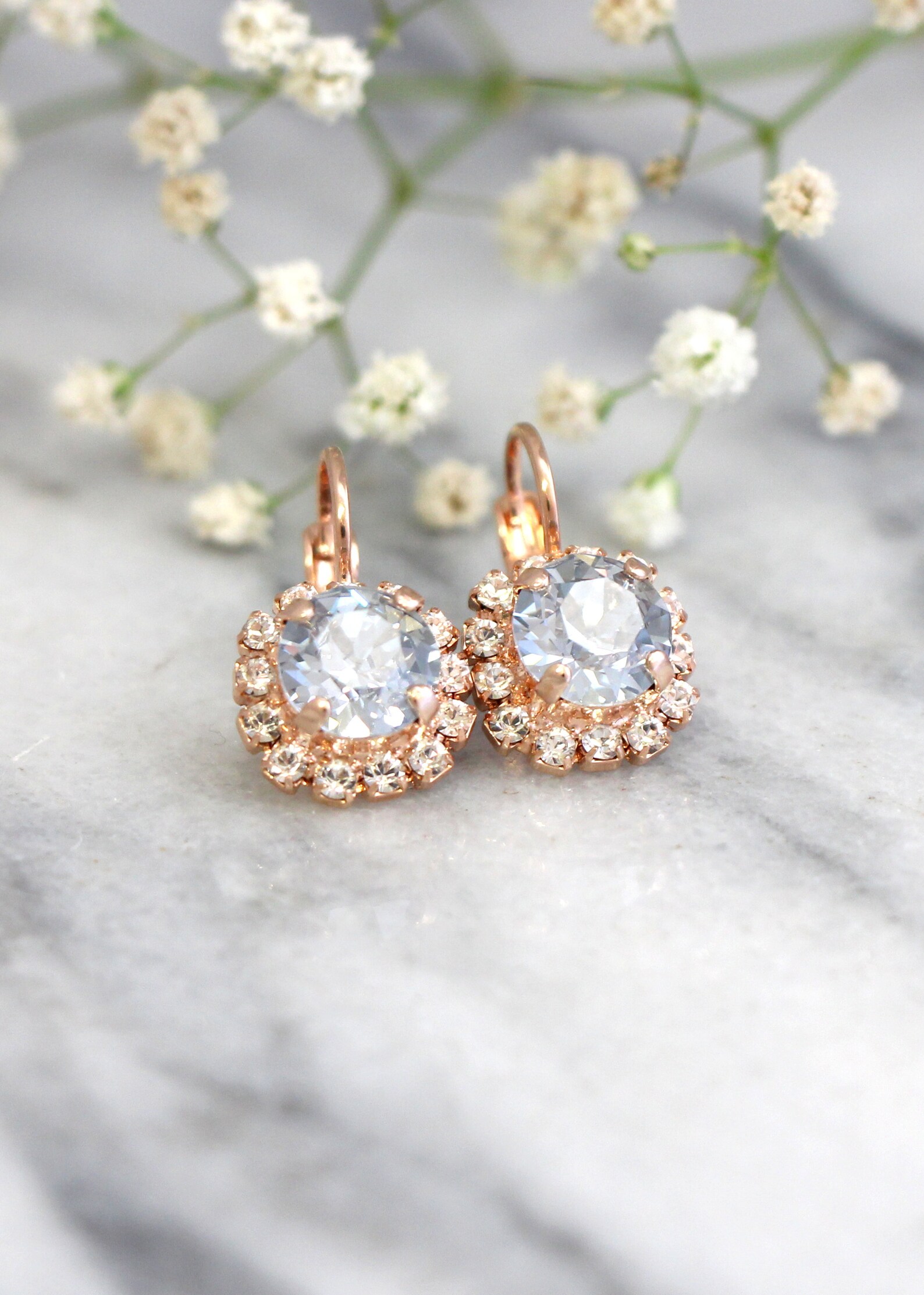 Dusty Blue Earrings Bridal Dusty Blue Drop Earrings Etsy