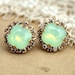 Mint Earrings, Mint Opal studs, Bridal Mint Earrings, Swarovski Crystal earrings, Bridesmaids Earrings, Gift for her, Bridesmaids Gifts 