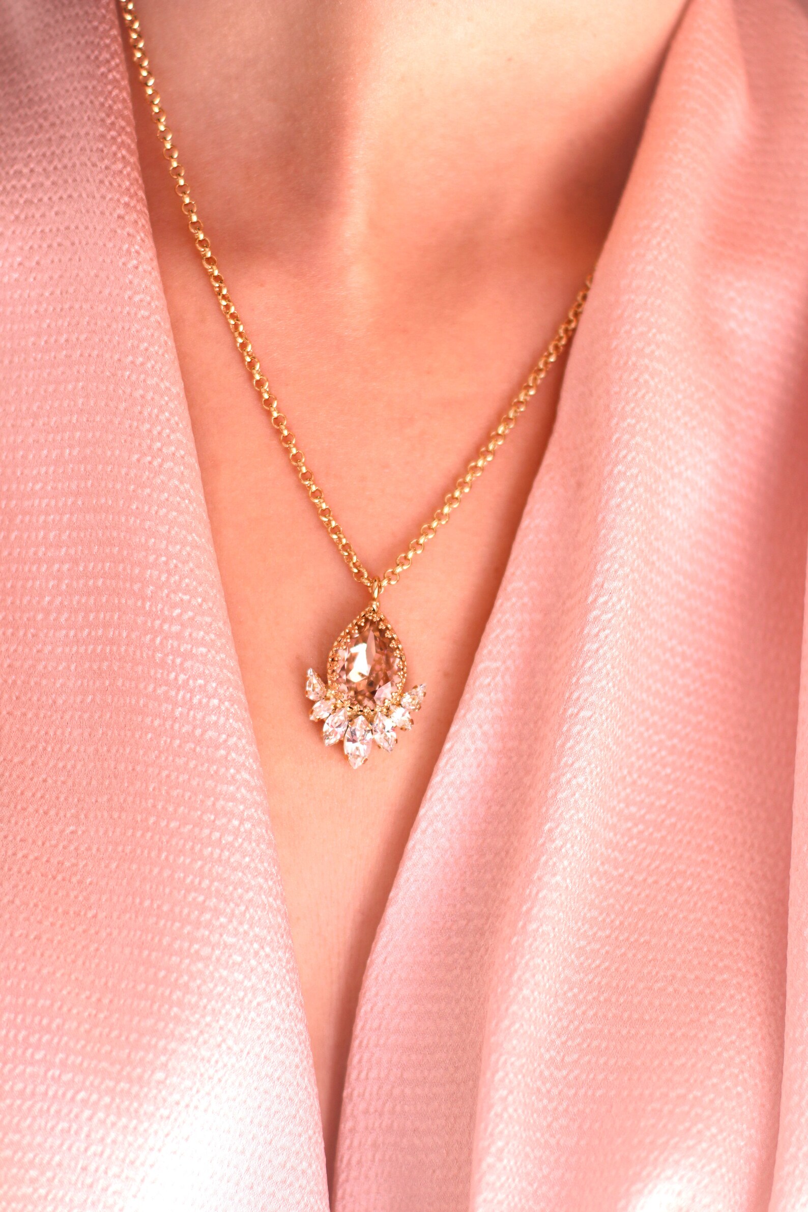 Ivory Rose Gold Necklace Cream Rose Gold Necklace Cream Etsy