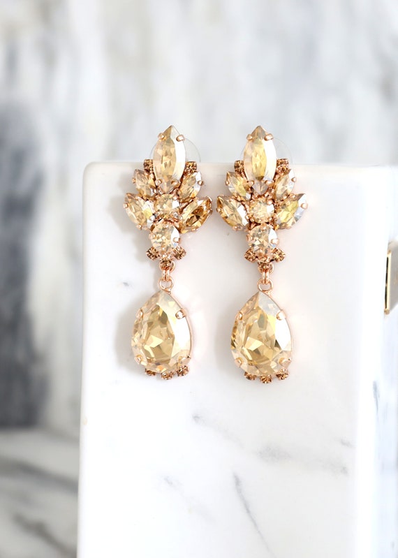 Champagne gold store drop earrings