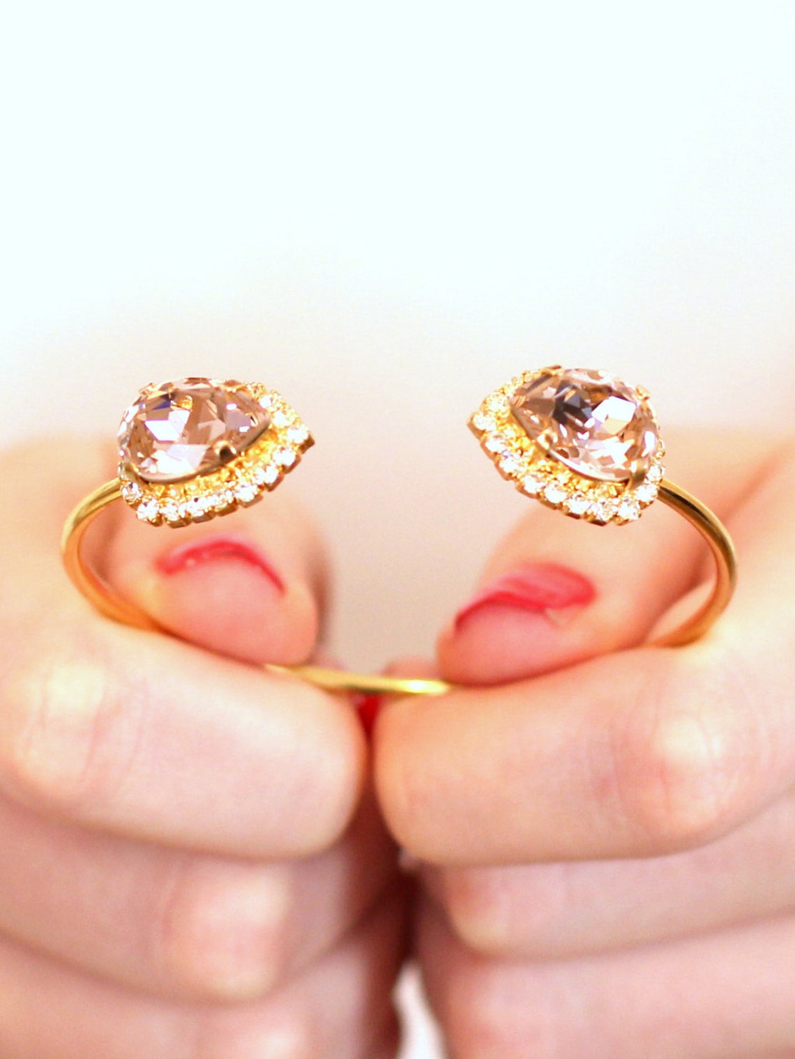 Blush Bracelet Blush Pink Bridal Bracelet Bridal Rose Gold Etsy