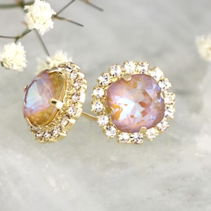 Ochre Stud Earrings, Ochre Sand Crystal Earrings, Bridal Earrings, Bridesmaids Earrings, Gift For Her, Yellow Mustard Crystal Drop Earrings