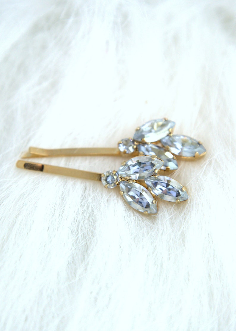 Bridal Hair Pin, Bridal Dusty Blue, Bridal Bobby Pin, Bridal Dusty Blue Crystal Bobby Pin, Wedding Hair Jewelry, Bridal Something Blue image 7