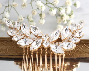 Bridal Hair Comb, Crystal Hair Comb, Rhinestone Hair Comb, Bridal Hair Accessories, Rose Gold Hair Comb, Bridal Silver Crystal Hair Comb