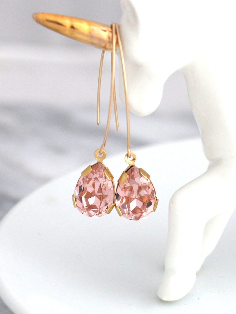 Blush Earrings Drop Earrings Bridal Etsy