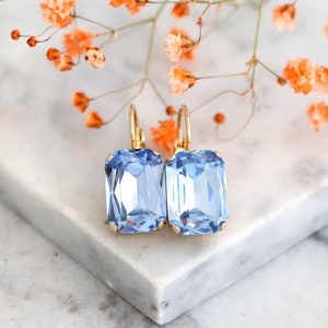 Blue Drop Earrings, Aquamarine Drop Earrings, Bridal Blue Earrings, Light Blue Crystal Earrings, Gift For Her, Bridesmaids Blue Earrings image 7