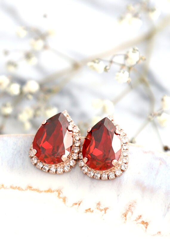 Etsy red deals earrings