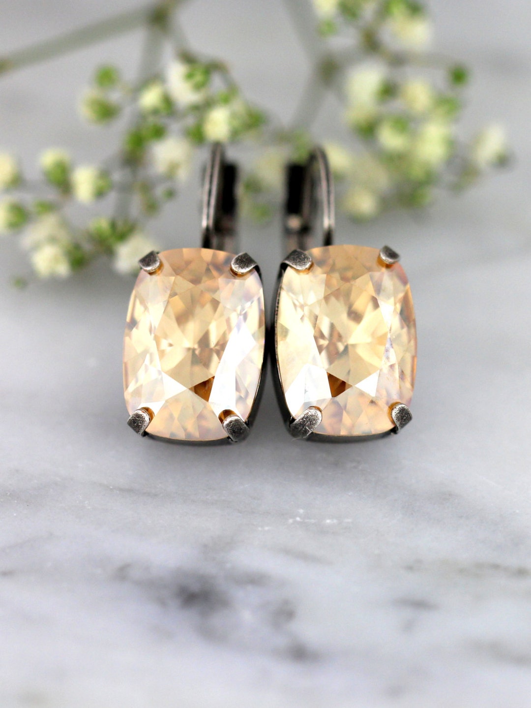 White Celebration Champagne Earrings