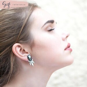 Black Skull Earrings, Skull Earrings, Sugar Skull Earrings, Rock N Roll Bride Earrings, Gift For Her, Gothic Bride Jewelry, Crystal Earrings image 10