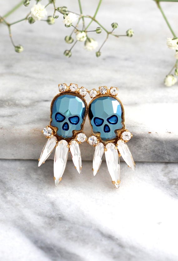 Etsy skull earrings outlet