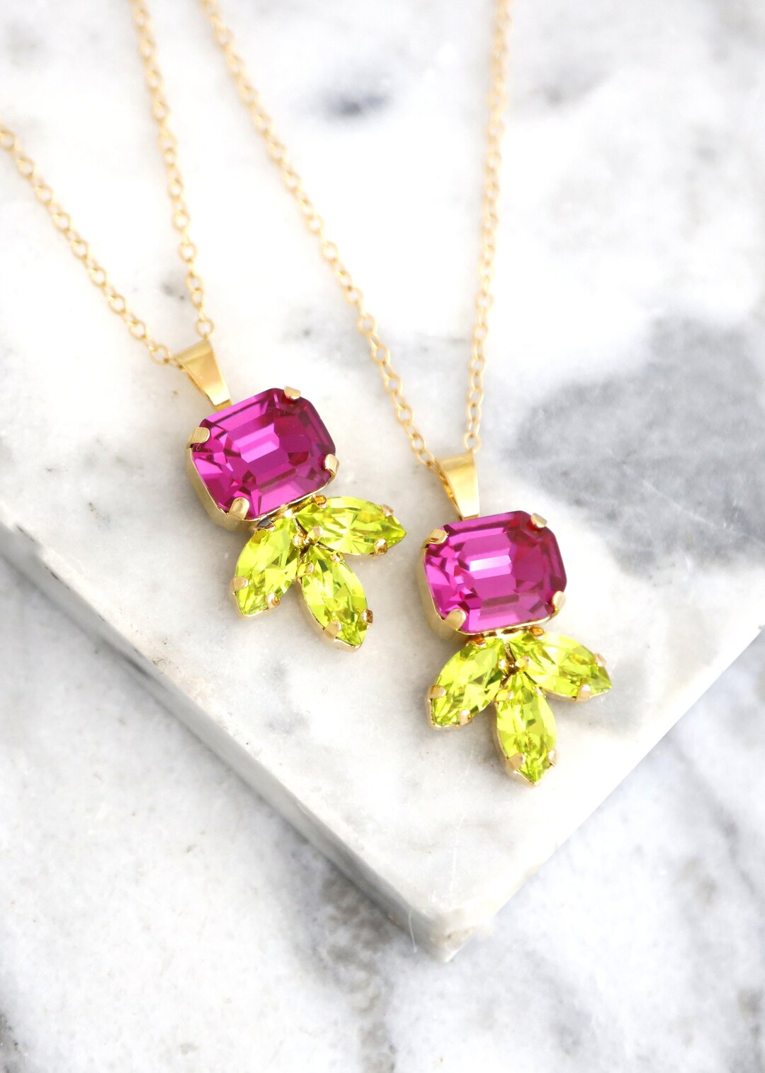 Pink Panache Green Bronze Crystal Necklace main image 0