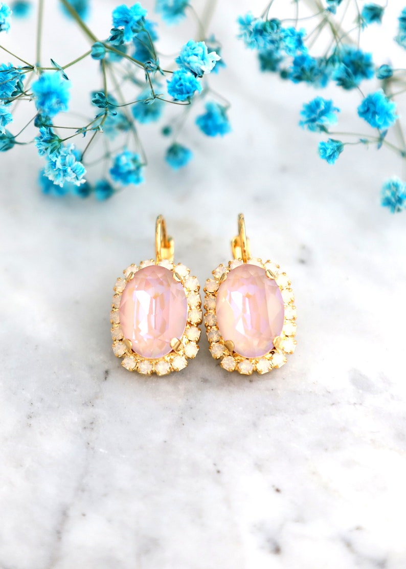 Pink Drop Earrings Dusty Pink Drop Earrings Pink Opal Drop - Etsy