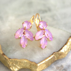 Lilac Drop Earrings, Bridal Lilac Crystal Earrings, Dusty Purple Earrings, Bridesmaids Earrings, Lilac Bridal Drop Earrings, Gift For Her.