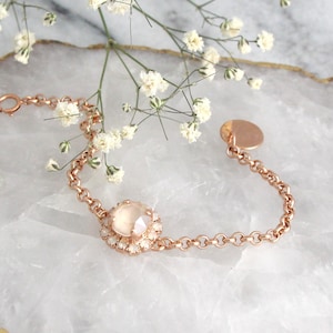 Blumenmädchen Armband, Blumenmädchen Geschenk, Blumenmädchen Schmuck, Ivory Armband, Rose Gold Armband, Hochzeitsschmuck, Brautjungfern Armbänder