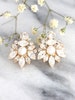 Pearl Stud Earrings, Bridal Pearl earrings, Bridal Cluster earrings, Bridal Pearl Crystal Earrings, White Crystal Vintage Pearl Earrings 