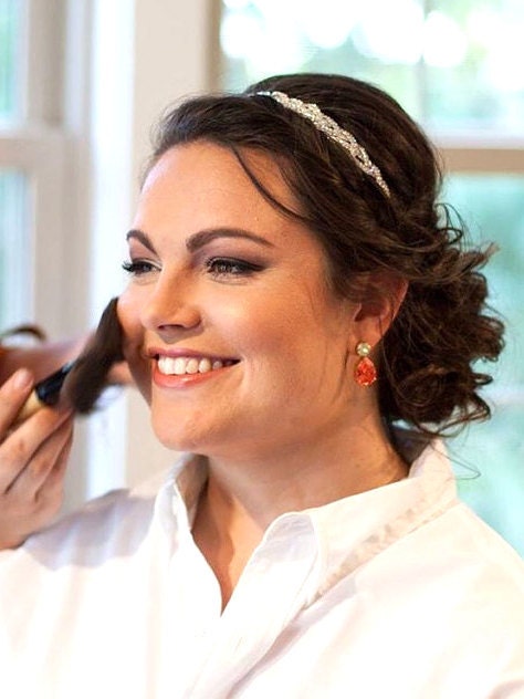 Encore Red Semi-Circle Pearl Stud Earrings For Women In Sterling Silver Niche Design High-end