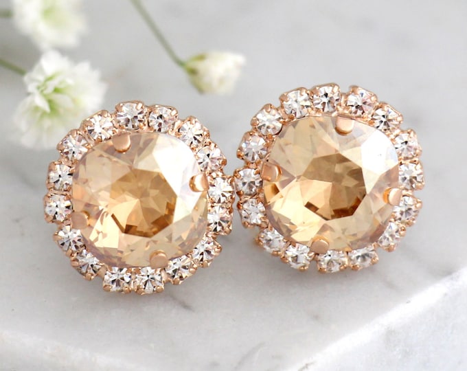 Champagne Crystal Kettle Earrings