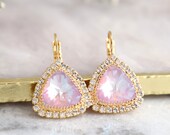 Lilac Drop Earrings, Bridesmaids Purple Drop Earrings, Bridal Lilac Drop Crystal Earrings, Light Purple Earrings, Lilac Wedding