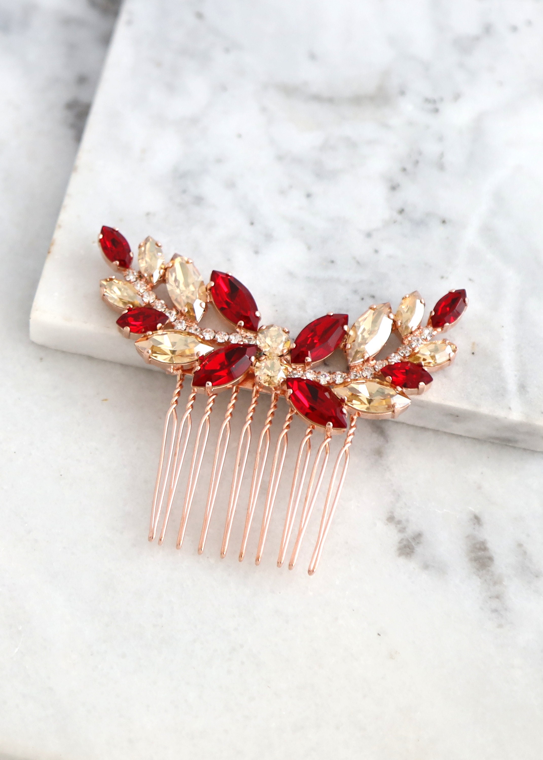 Tambura Red Flower Hair Accessory