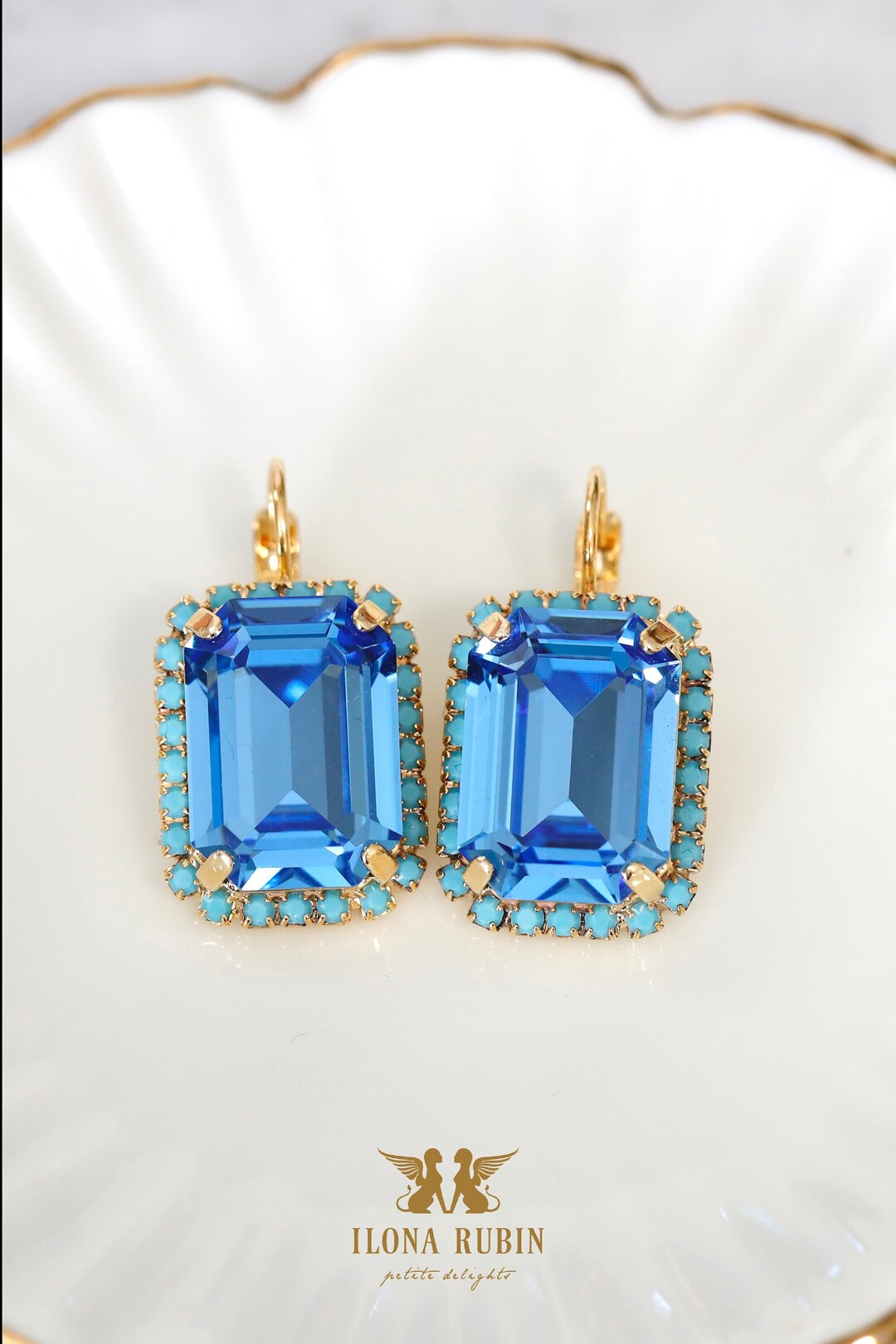 Light Blue Drop Earrings, Light Blue Crystal Drop Earrings, Bridal