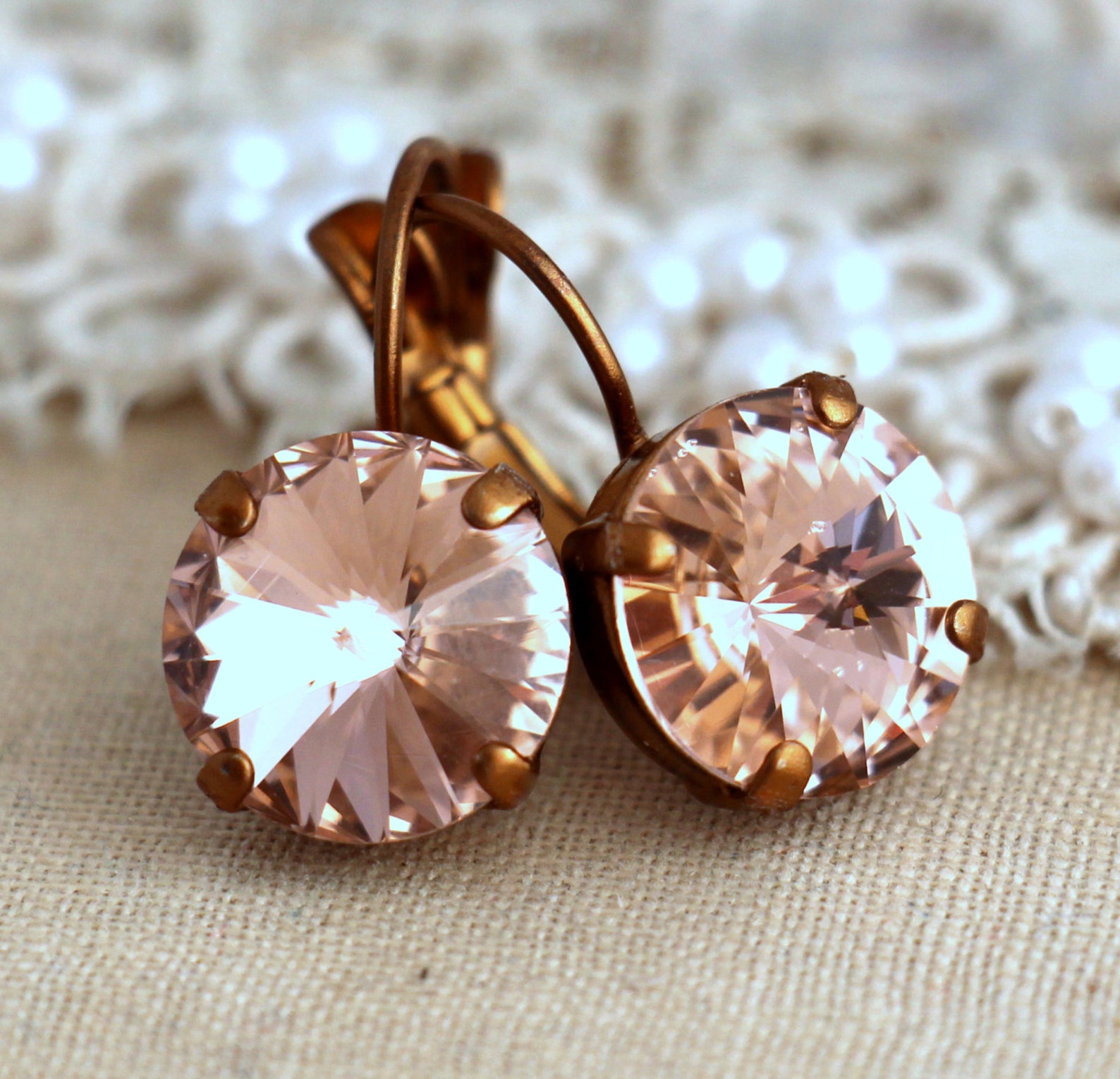 Blush Earrings Bridesmaids Blush Earrings Blush Bridal Etsy