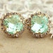 Mint Stud Earrings, Mint Earrings, Crystal Mint Green Studs, Bridal Sage Earrings, Bridesmaids Earring, Bridesmaids Gift, Gift For Her 