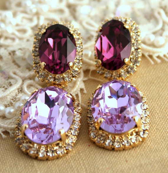 Purple on sale chandelier earrings