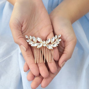 Bridal Hair Comb, Crystal Hair Comb, Rhinestone Hair Comb, Bridal Hair Accessories, Rose Gold Hair Comb, Bridal Silver Crystal Hair Comb