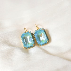Dreamy Drop Blue Turquoise and Golden Earrings main image 1
