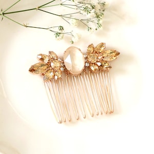 Bridal Crystal Gold Hair Comb, Champagne Hair Comb, Rose Gold Hair comb, Hair Accessories, Bridal Gold Hair Comb, Champagne Gold Hair Comb.