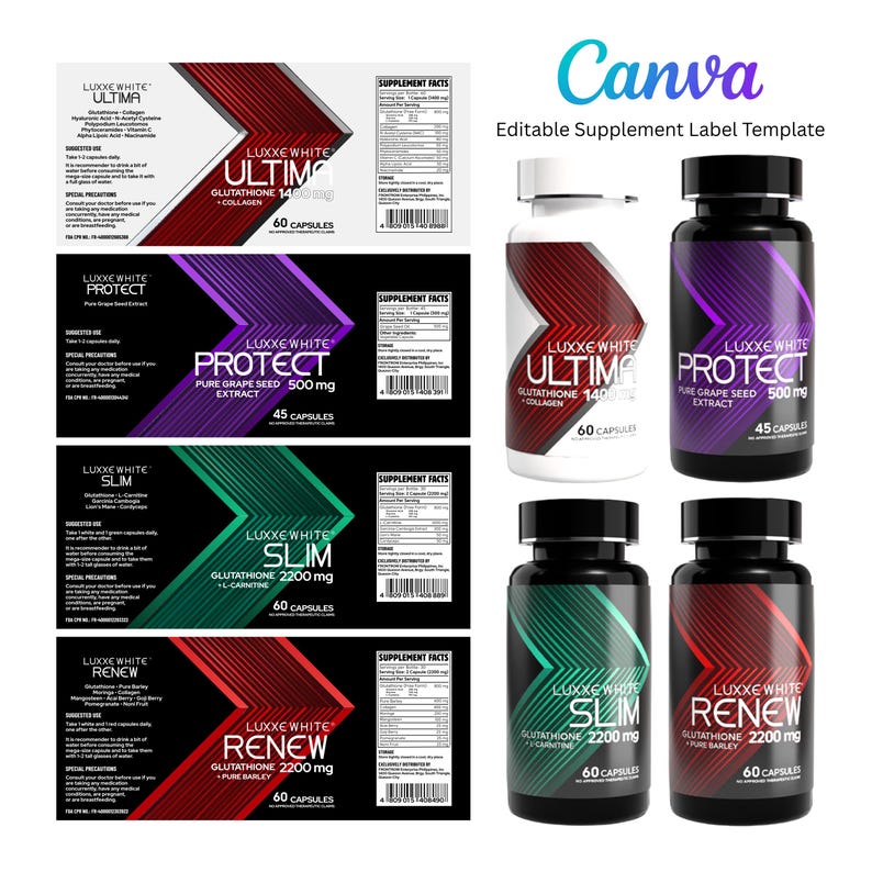 Editable Supplement Label Template (canva) - Etsy