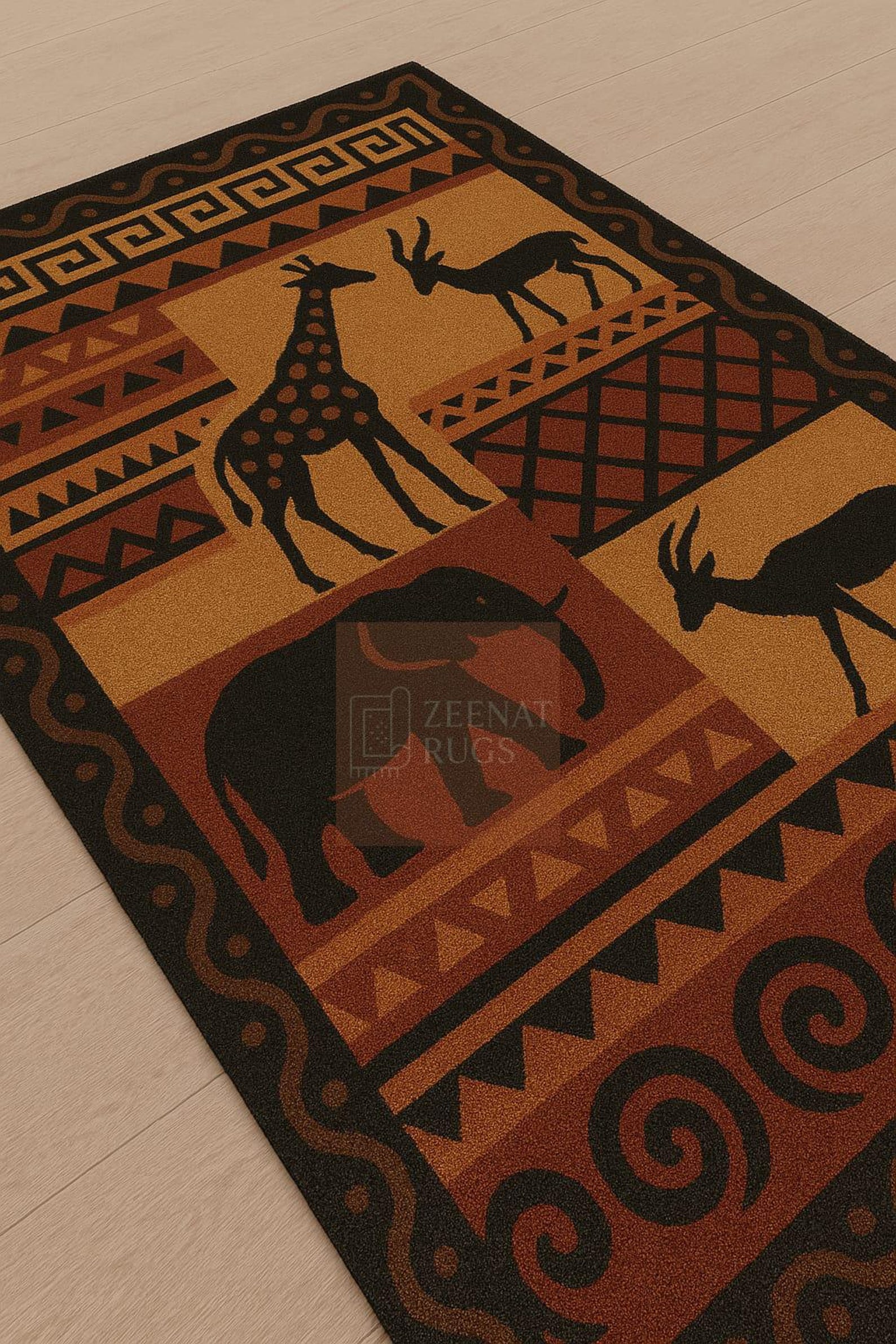 Hand-tufted Safari Rug: African Wildlife Design, Tribal Boho Décor - Etsy