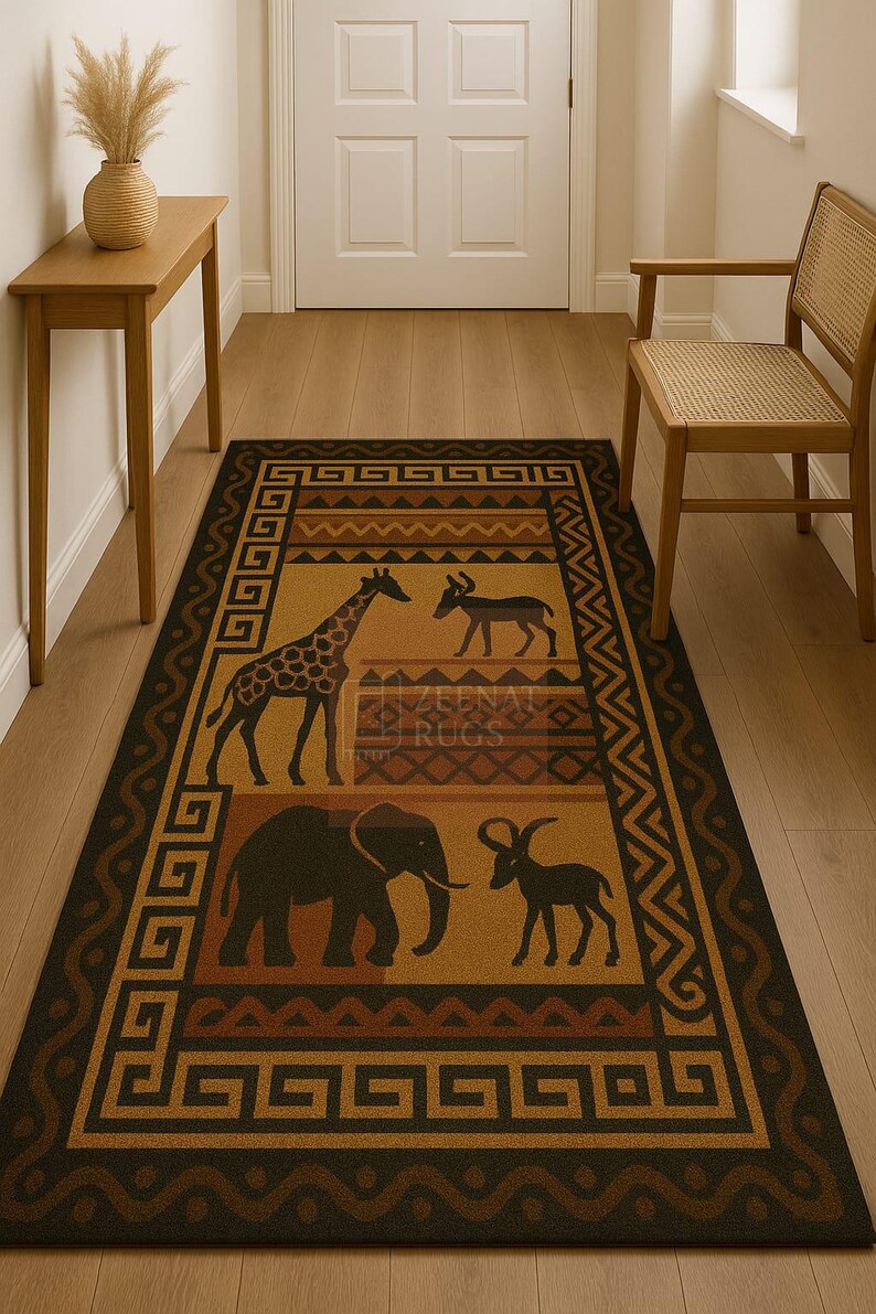 Hand-tufted Safari Rug: African Wildlife Design, Tribal Boho Décor - Etsy