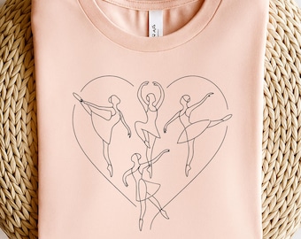Ballet Lover Shirt Ballerina Dance Crewneck Tee Dance tshirt Gift for Dancers Ballet Dancer T-Shirt for Women and Girls, mom gifts.