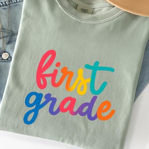 Camiseta del equipo de primer grado, camiseta de primer grado, camiseta de regreso a clases, camiseta del primer día de clases, camiseta de maestro de primer grado, camiseta de jardín de infantes