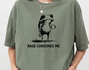 Camiseta «La rabia me consume», Camiseta «Estanque de ranas», Camiseta «Meme de rana», Camiseta «Vintage Style Comfort Colors®», Regalo para amantes de la naturaleza, Camiseta retro divertida de rana