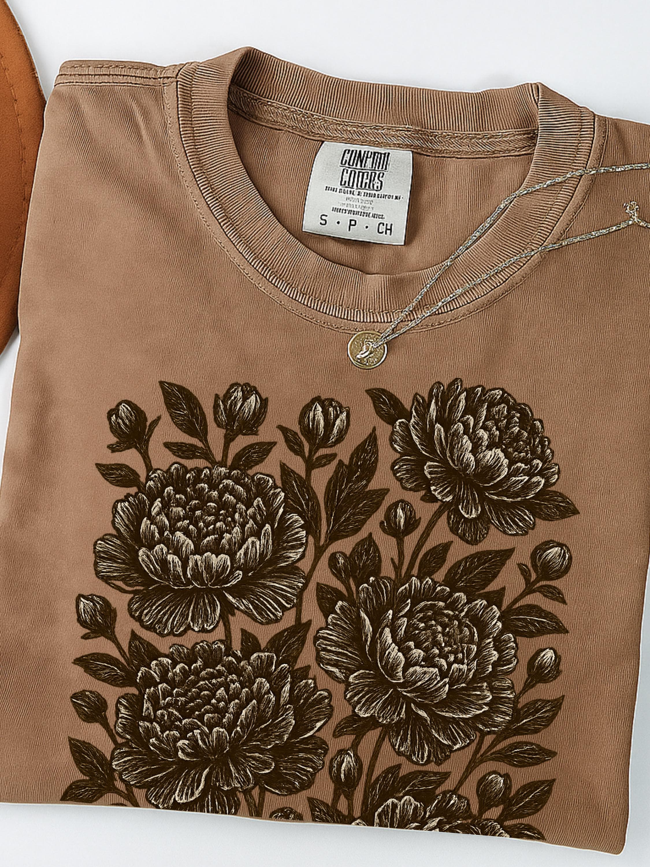 Vintage Linocut Flower Shirt, Comfort Colors Peonies Tee, Ranunculus Woodcut Stamp Shirt, Cottagecore Boho Botanical T-Shirt, Floral Block